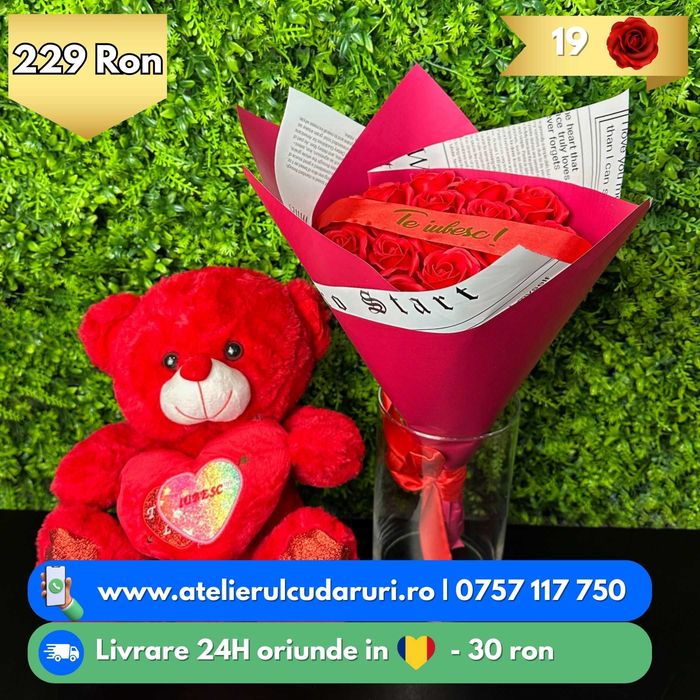 Buchete Trandafiri Sapun, Sclipici , Stitch | Livrare oriunde