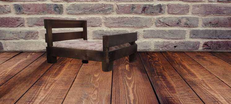 Дървено легло за коте и куче Легло от дърво за кучета и котки