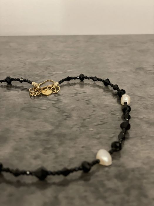 Colier cu perle si margele turmalina