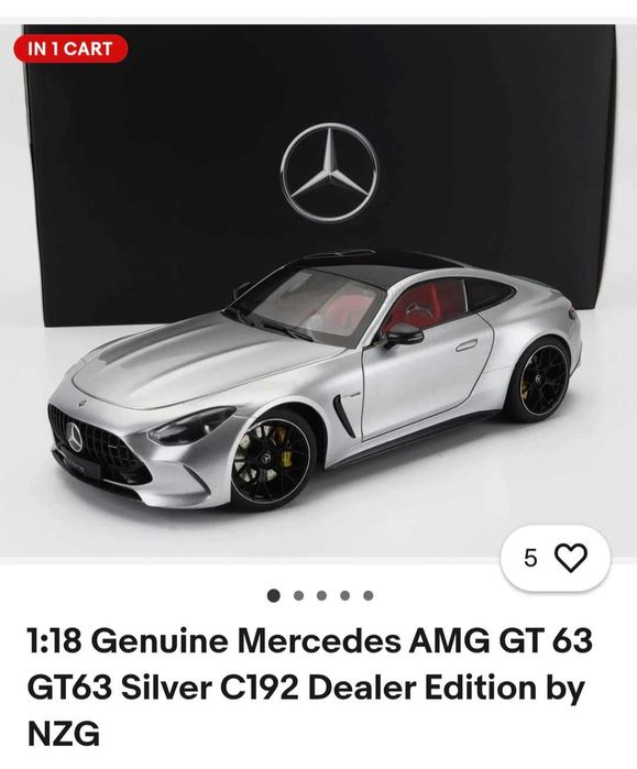 Macheta 1:18 Mercedes Amg Gt  63 NZG Dealer Edition