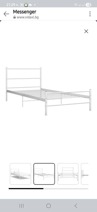 Бяло,метално легло 90х200+ матрак