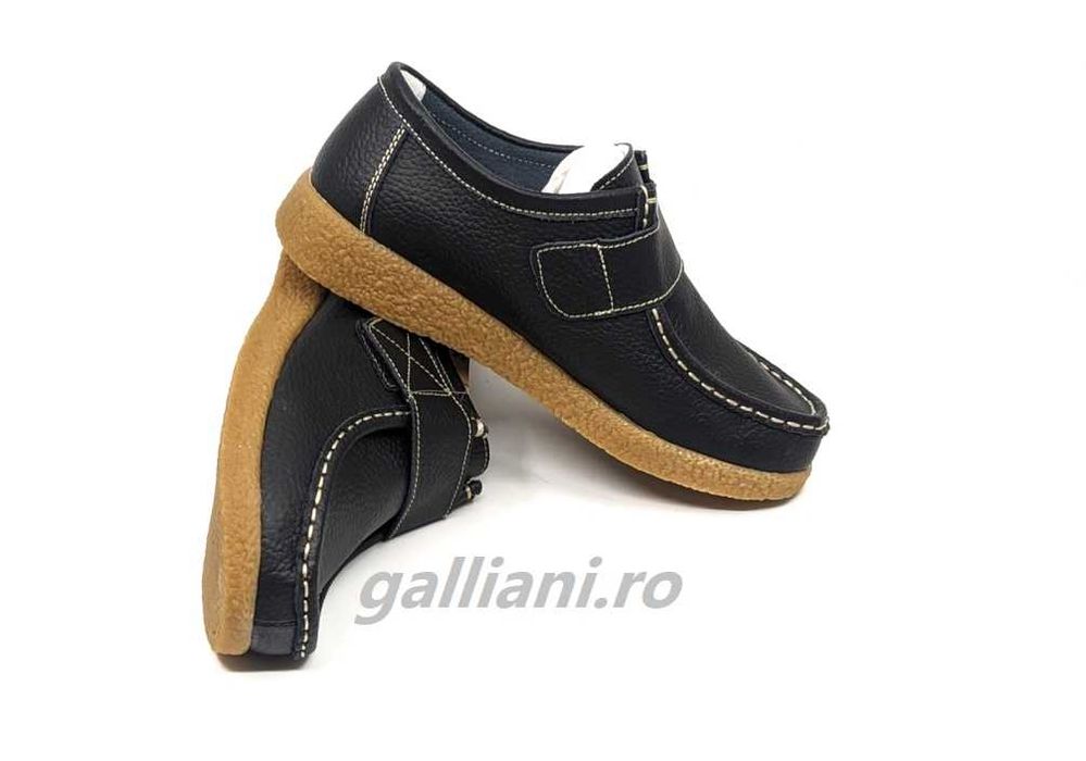 Pantofi casual negri cu arici-incaltaminte de dama din piele naturala
