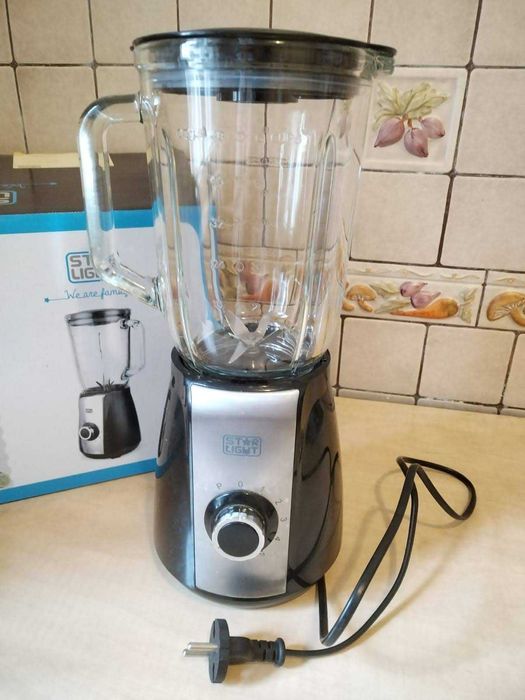 Blender STAR LIGHT, inox, vas de sticla 1.5 litri