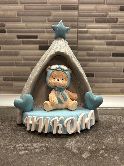 Персонализирана детска лампа с мече