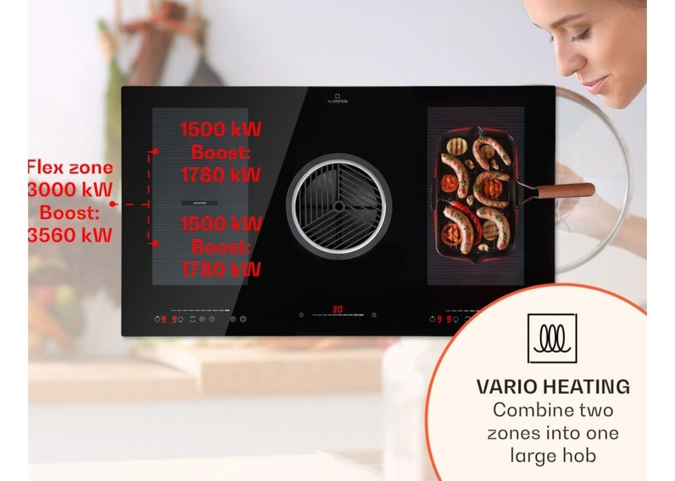 Индукционни котлони + вграден абсорбатор за вграждане Klarstein