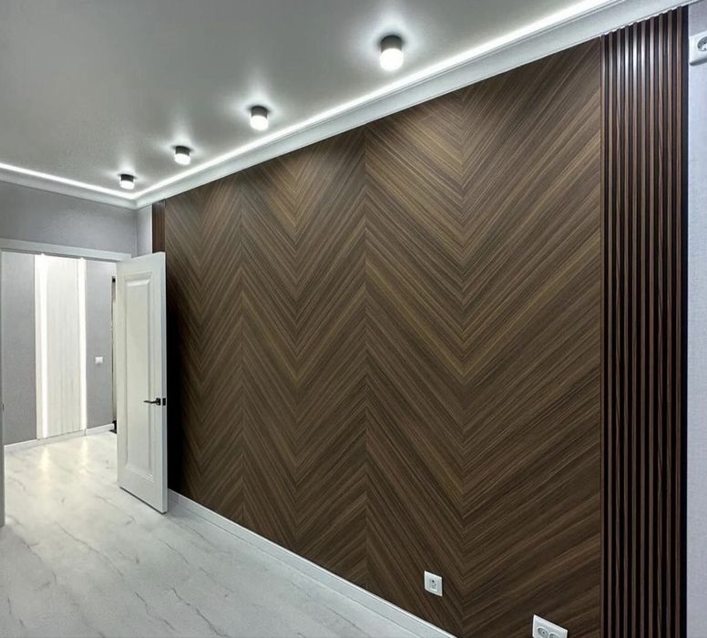 Установка бамбуковый панели с материалом