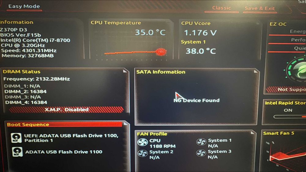 Kit Intel i7-8700 4.5GHz + Gigabyte Z370P-D3 + 32GB DDR4