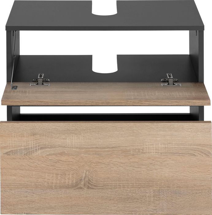 Comoda de baie chiuveta Wisla, sertar, antracit sonoma, 60 cm