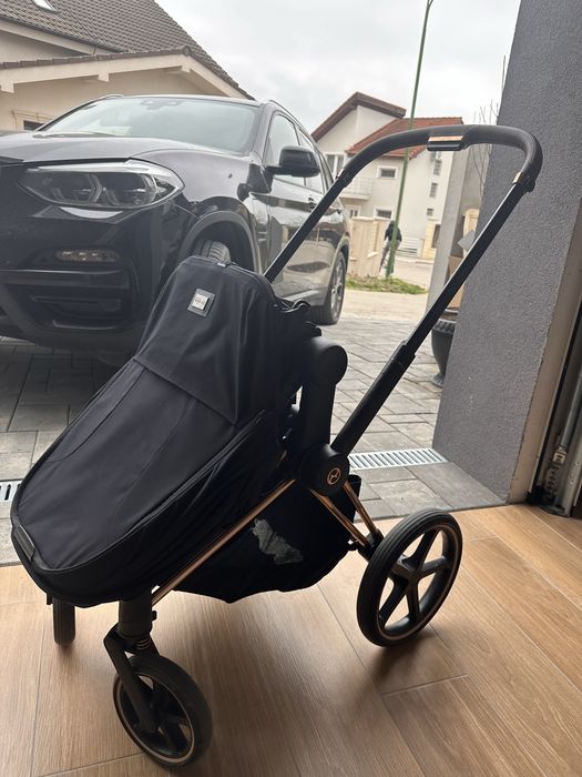 Cybex Platinum Priam 4 – Cadru Rose Gold/Brown + Scaun Sepia Black