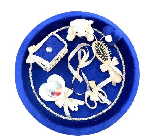 Set tavita mot/turta, 6 piese din catifea