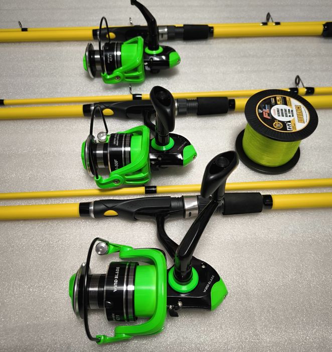 SET 3 Lansete Feeder 3.0m PRO FL 200 gr + 3 Mulinete WIND BLADE