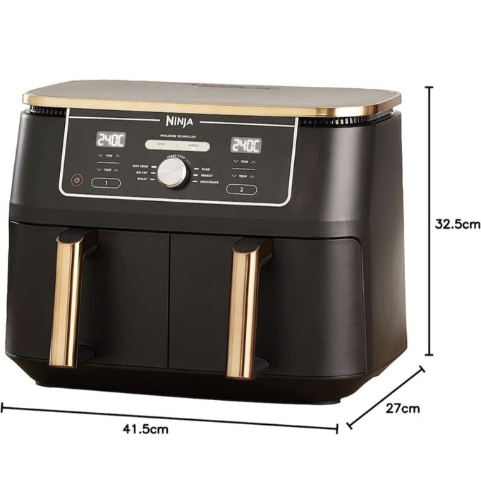 Фритюрник,Фрайър Ninja AF400EUCP, 2470W,9.5л, 6 програми,черен/златист