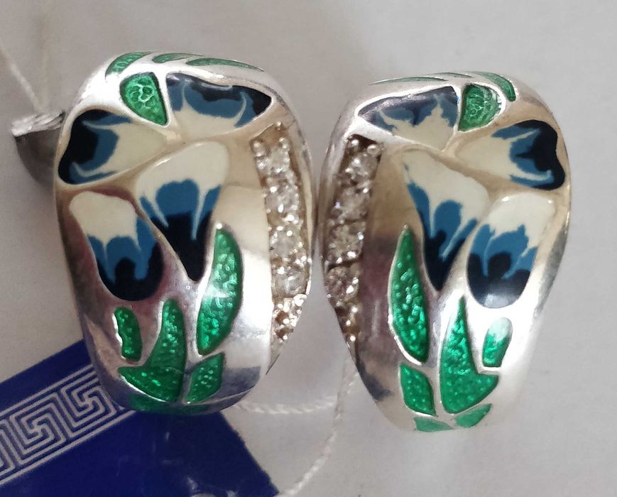 Уникални авторски сребърни обици Самина