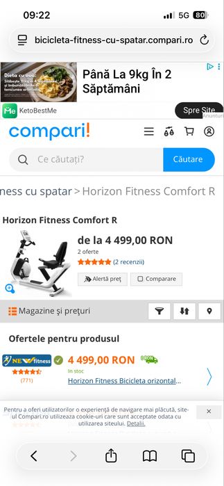 Bicicleta statică Horizon Comfort R