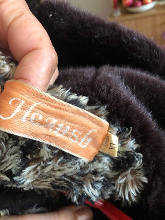 Haina blana artificiala, 3/4, culoare bej cu maron