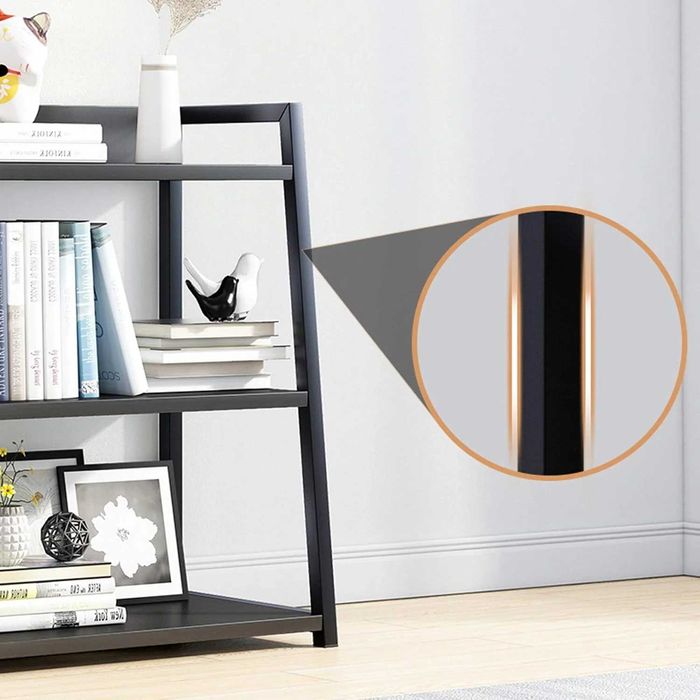 Biblioteca moderna tip scara, cadru metalic și blat MDF