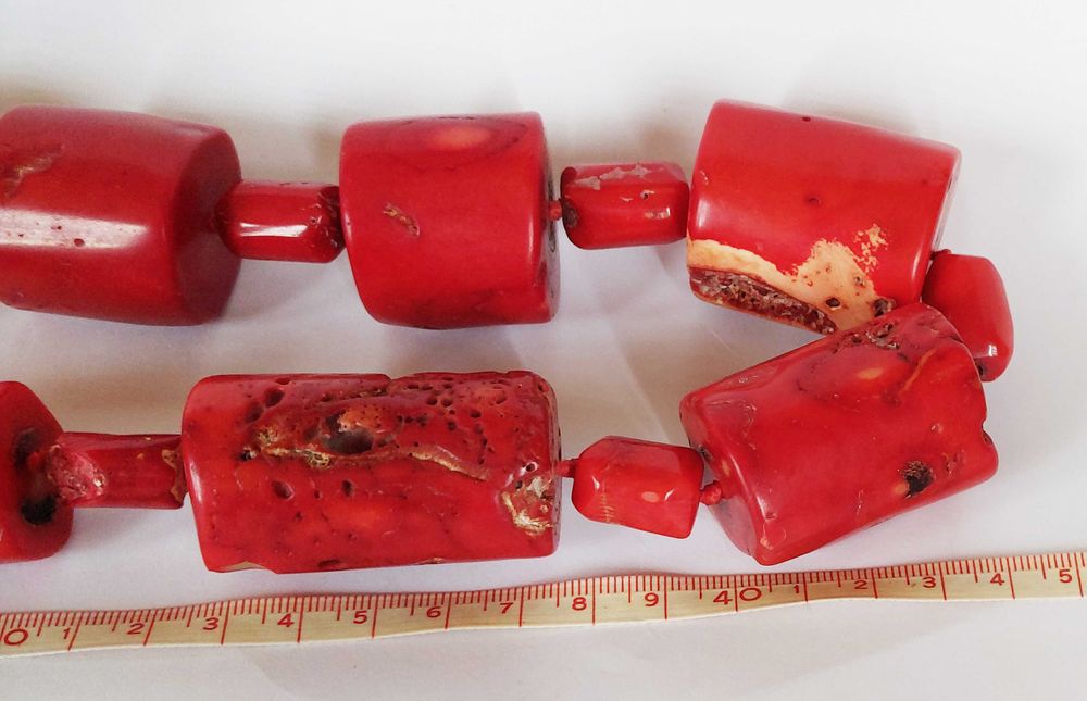 Антикварна Огърлица от Огромни Естествени Корали. Тегло 1.035 кг!