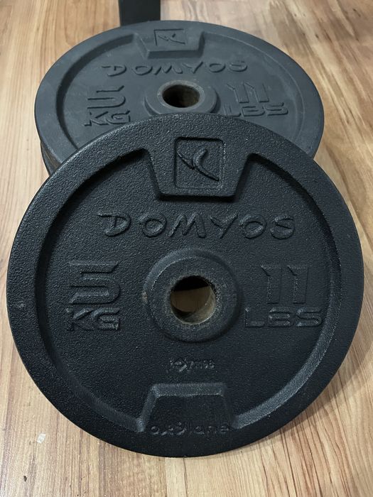 Set FITNESS - Bancă HAMMER + discuri fontă 48kg + bare