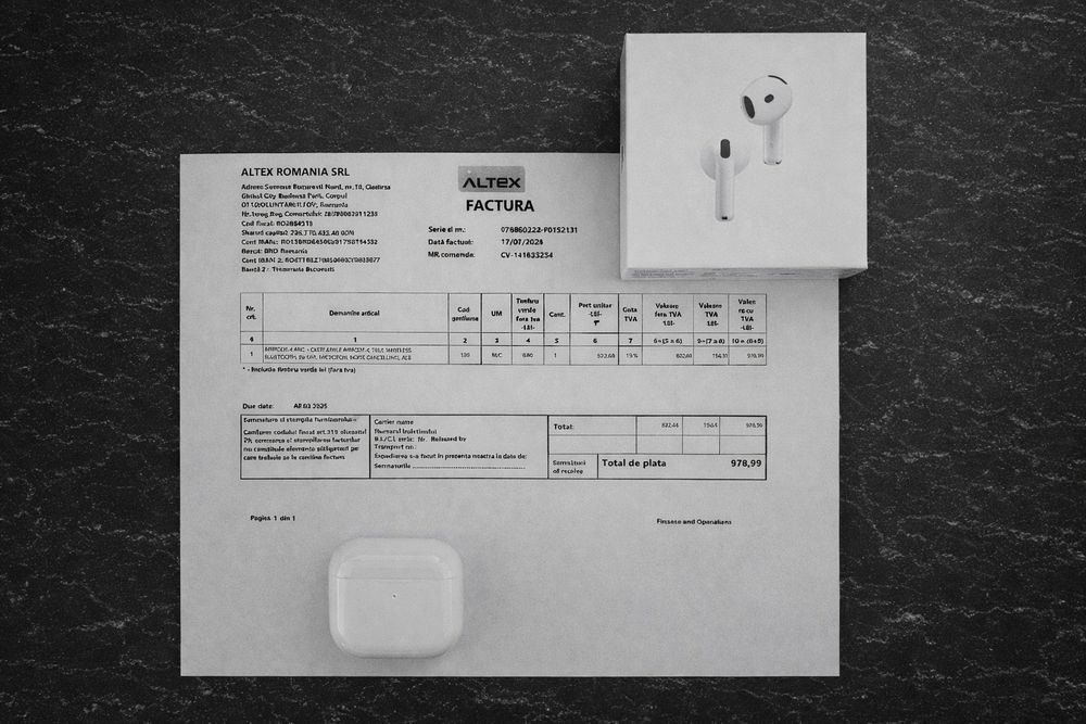 AirPods 4 cu ANC - originale, folosite foarte puțin