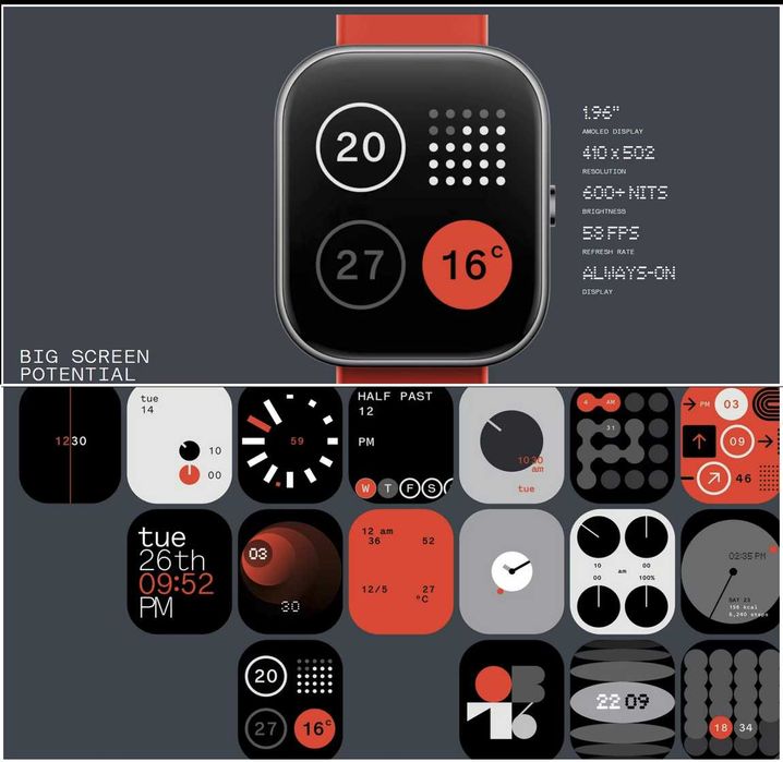 Смарт часовник CMF by Nothing Watch Pro Dark Gray (Ash Gray Strap) НОВ