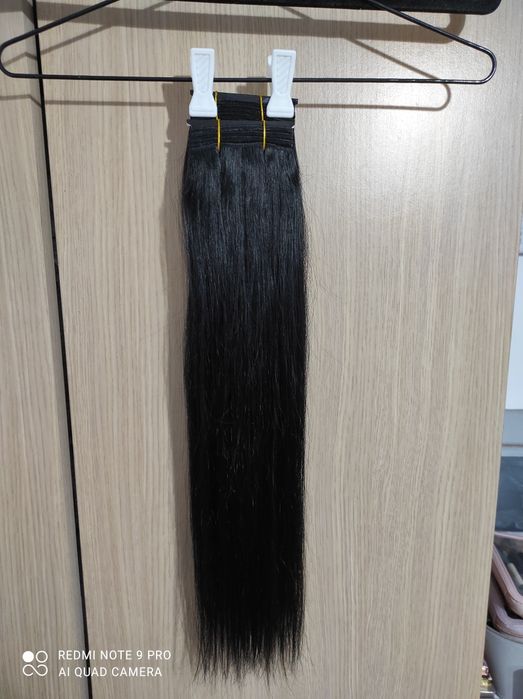 100% Естествена Коса за удължаване. Черна. 20 инча/ 50.8 см.