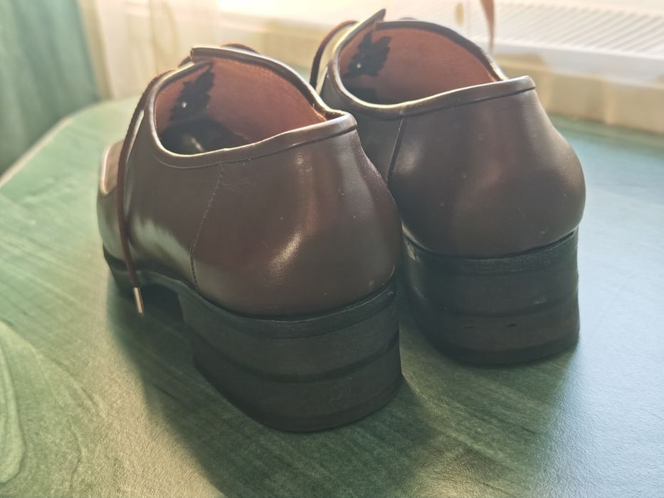 Pantofi eleganți bărbați, maro, piele naturală, mărimea 42