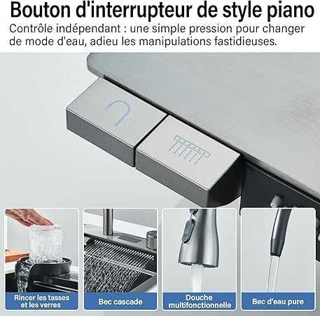 Chiuvetă de bucătărie multifuncțională Cesinkin 75 x 45 x 22 cm