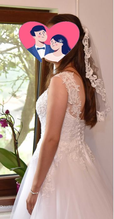 Rochie de mireasa A Line cu trena lunga