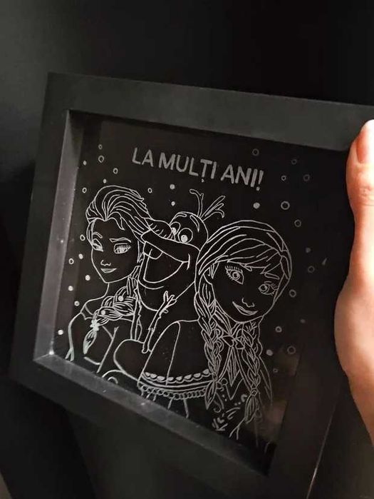 Lampă LED - La Mulți Ani - FROZEN - ELSA, ANA & OLAF - Gravata Manual