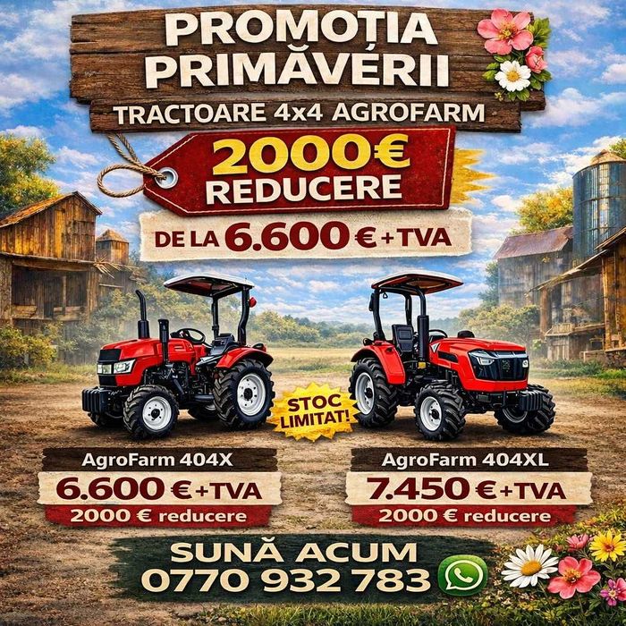 Tractor Nou 40 CP 4x4 - Semi Cabina NOI UTB 650 445 japonez semicabina