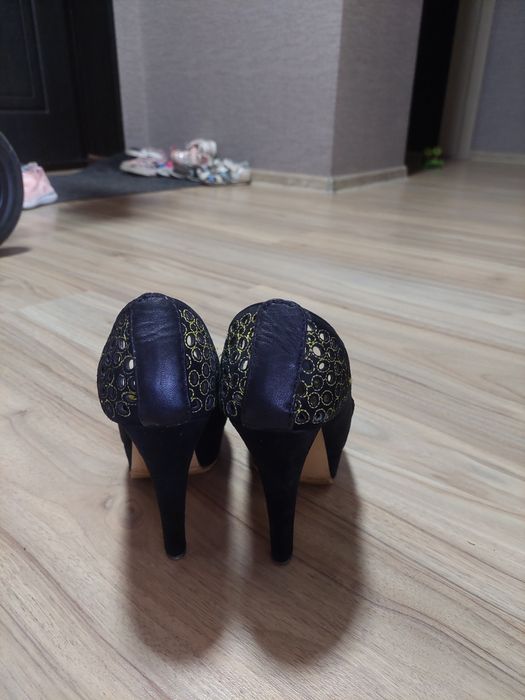 Туфли замша черные