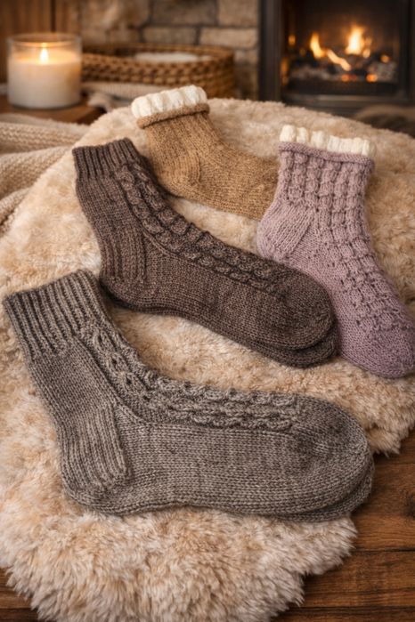 Носочки шерстянные, ручная работа