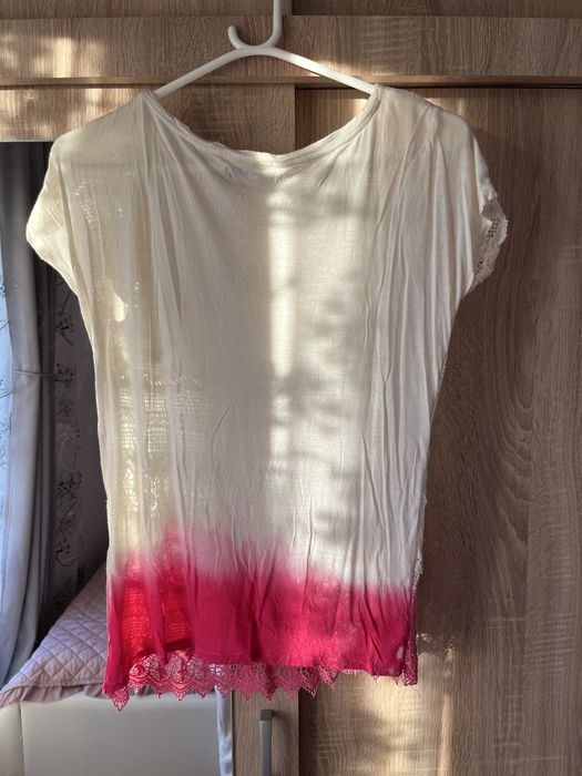 Top alb din dantelă Zara