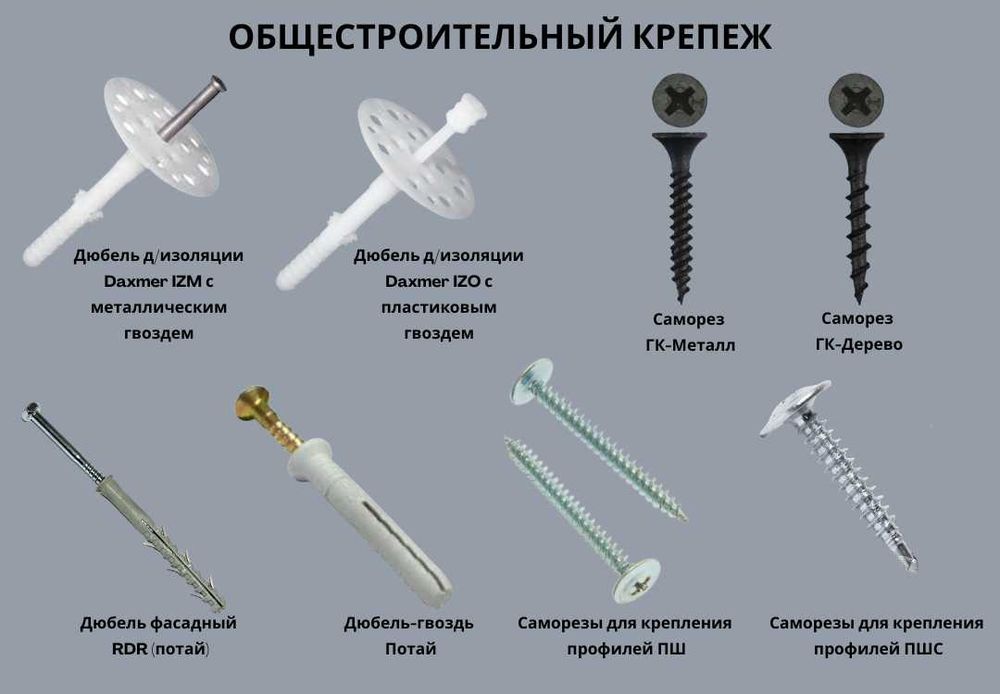 Саморезы, анкера, дюбеля, крепеж, кронштейны В наличии. Низкая цена