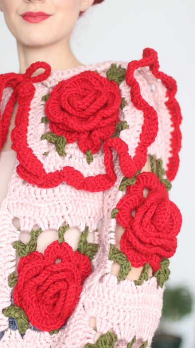 Pulover Handmade Trandafiri