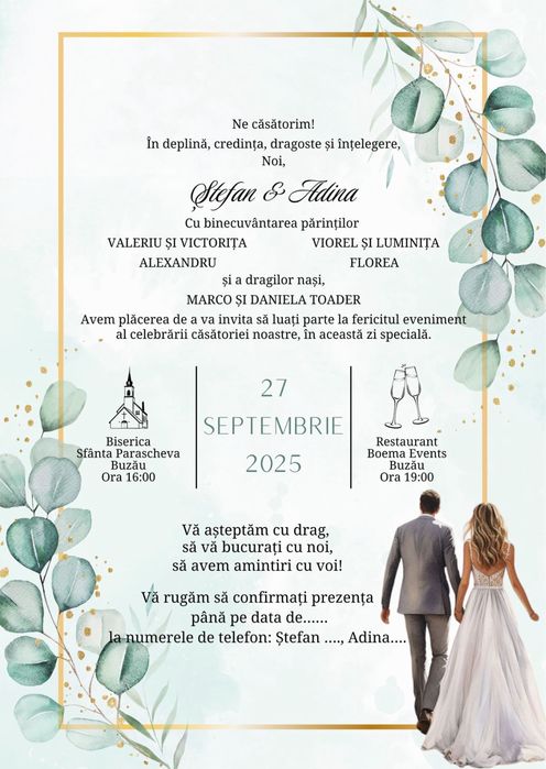Invitatii personalizate pentru evenimente - plicuri, meniuri