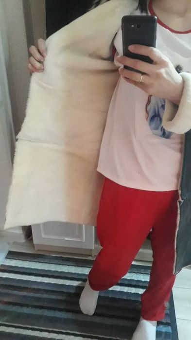 Дубленка из мокрой кожи и овчины