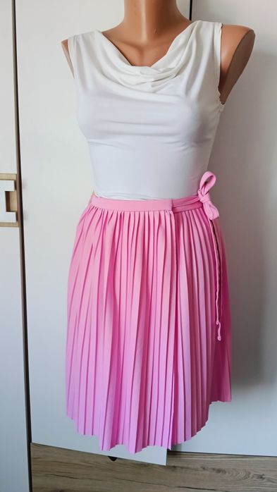 Fustă roz baby plisată OVS – talie elastică, midi M/L