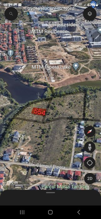 Proprietar vand teren intravilan 554mp Pipera, Porsche Nord, Cortina, Voluntari str. Campul Pipera