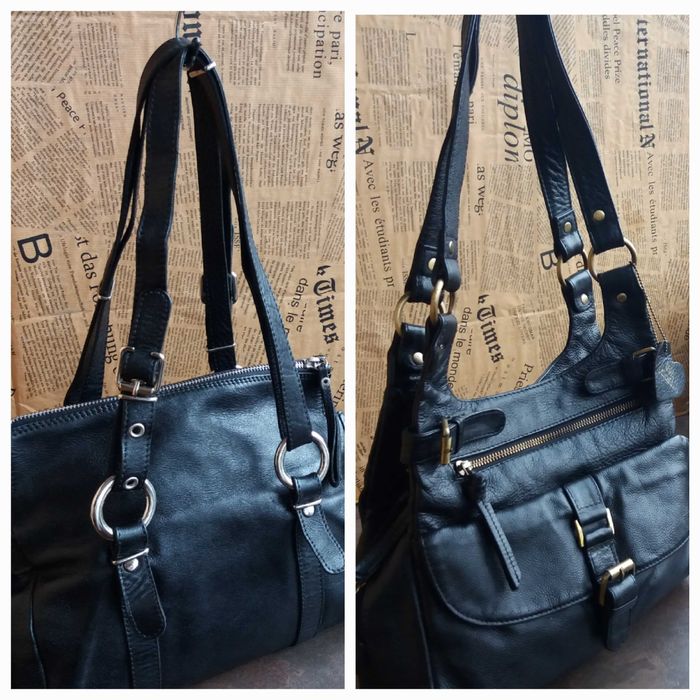 дамска чанта,черна малка кожена торба-естествена кожа