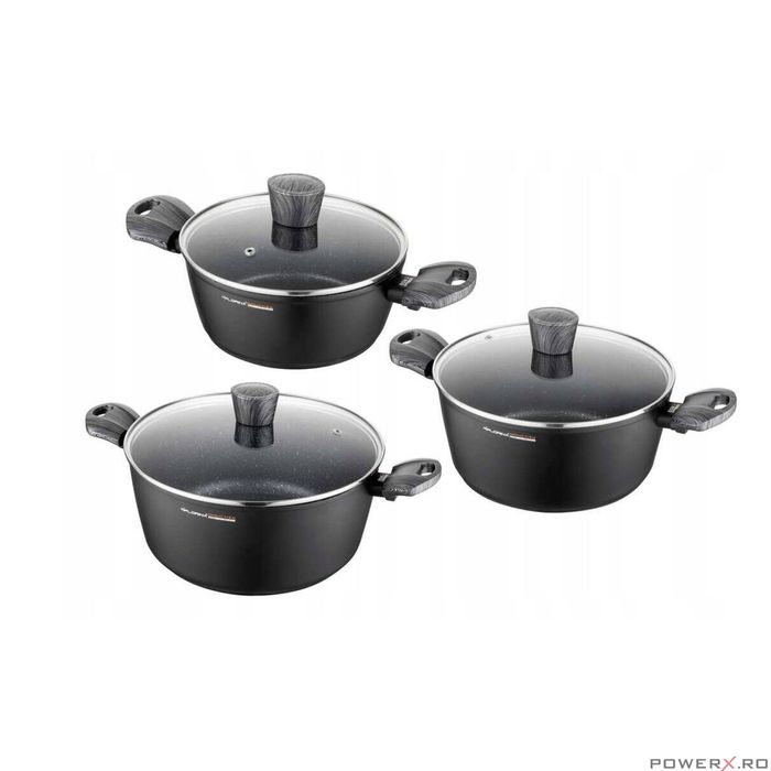 Oala pentru inductie, Florina, Aluminiu, Negru, 6.1l