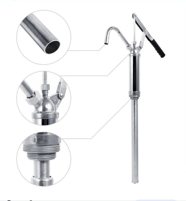 Насос перекачки топлива бочковой ручной роторный "Титан" (Алюминий