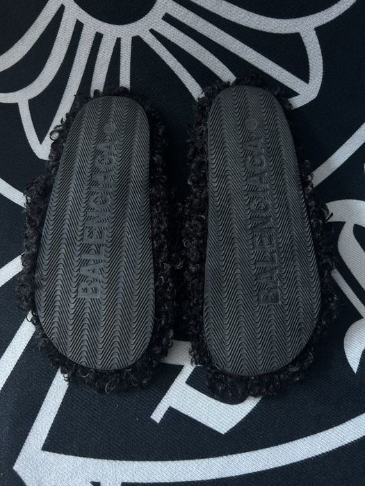 Balenciaga Paris Fur Slides