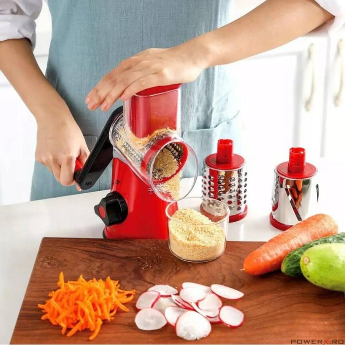 Razatoare manuala pentru legume si fructe, rosu, 26,5x12,5x24cm,
