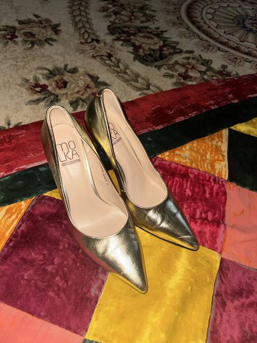 туфли золотистые