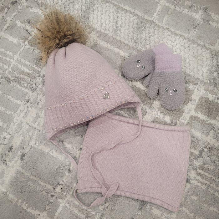 Зимняя шапка, снуд на девочку