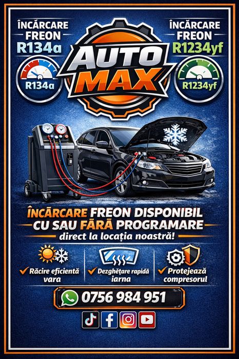 Încărcare Freon R134a / R1234yf (AUTO MAX)