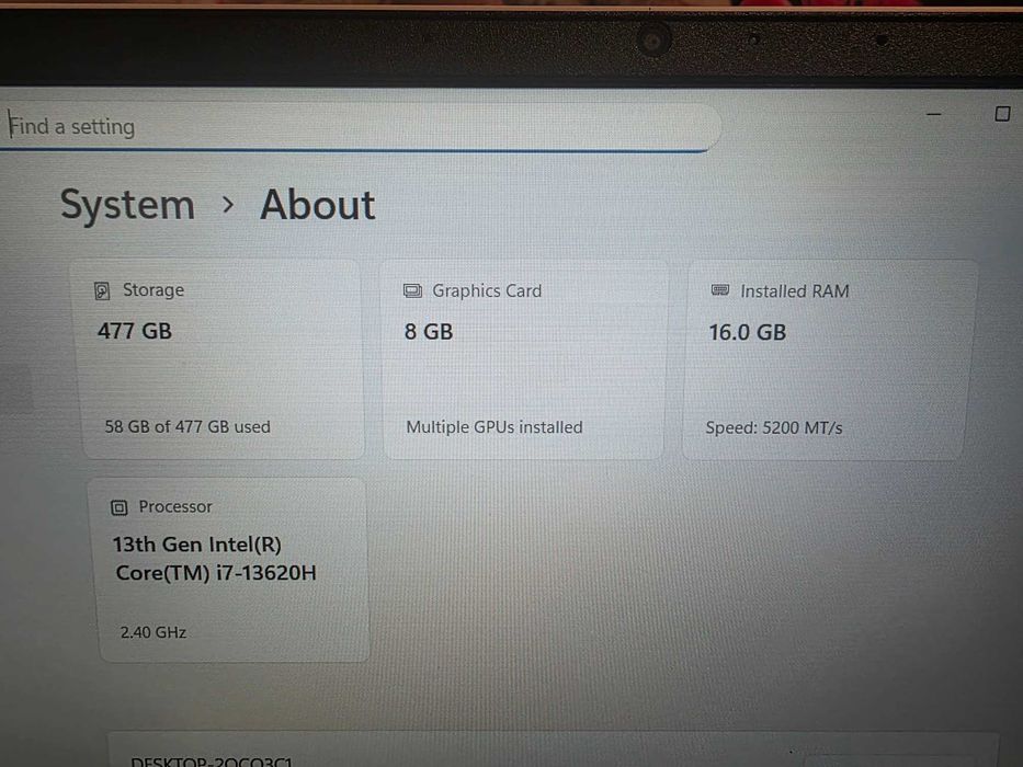 Laptop hp victus 15 i7 13620H 512gb 16gb rtx5060