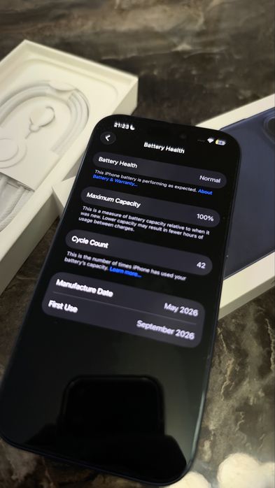 iphone 17 pro blue 256gb 100% батерия