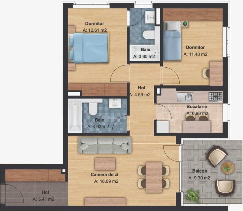 apartament nou de 3 camere superfinisat , pe strada Trifoiului , Cluj Napoca